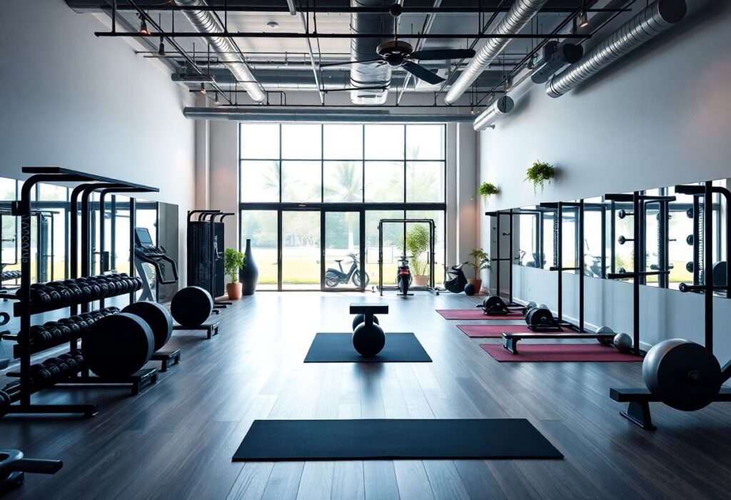A community-oriented gym with diverse workout zones in Tel Aviv