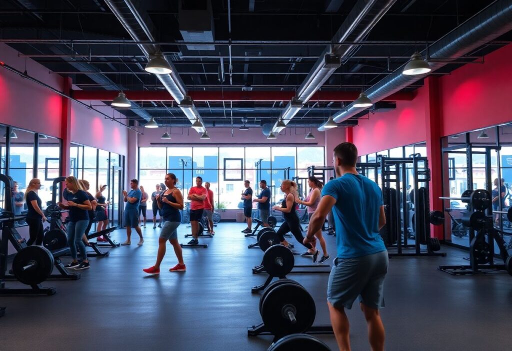 Modern gym with HIIT training and community vibes