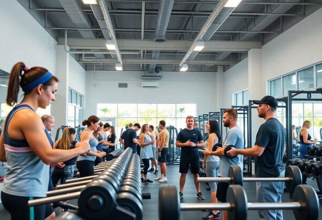 Modern gym with friendly community and strength training areas