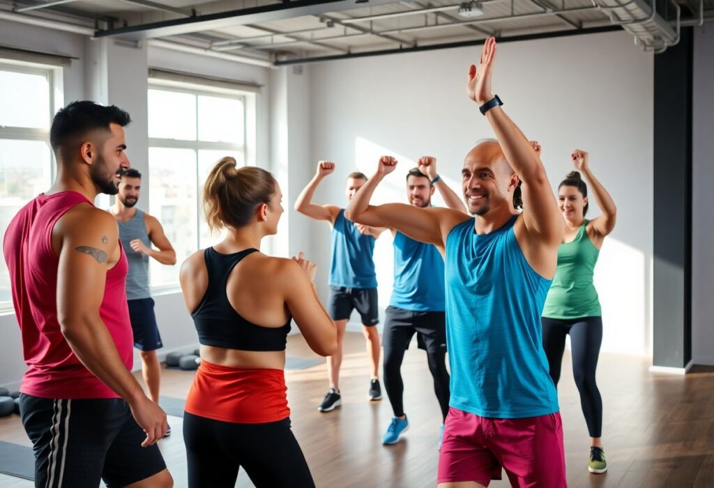 Group HIIT class in a community-oriented gym in Tel Aviv