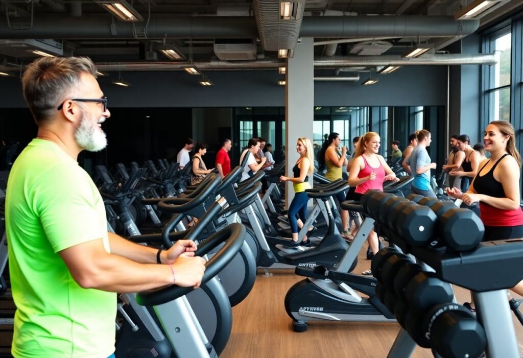 Modern community gym with active studio class in Tel Aviv