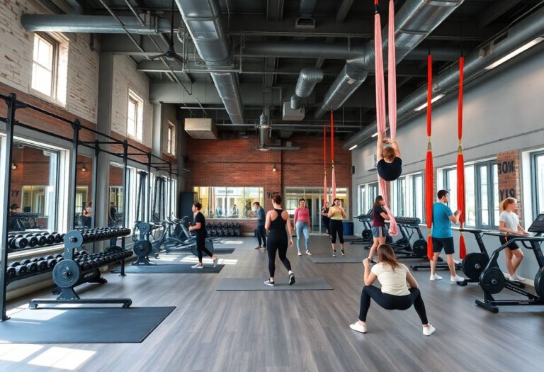 Modern community gym in Tel Aviv with diverse workout areas