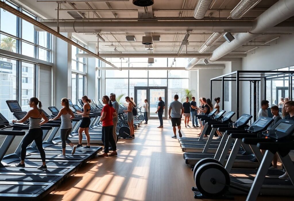 Modern fitness club in Tel Aviv with social training atmosphere