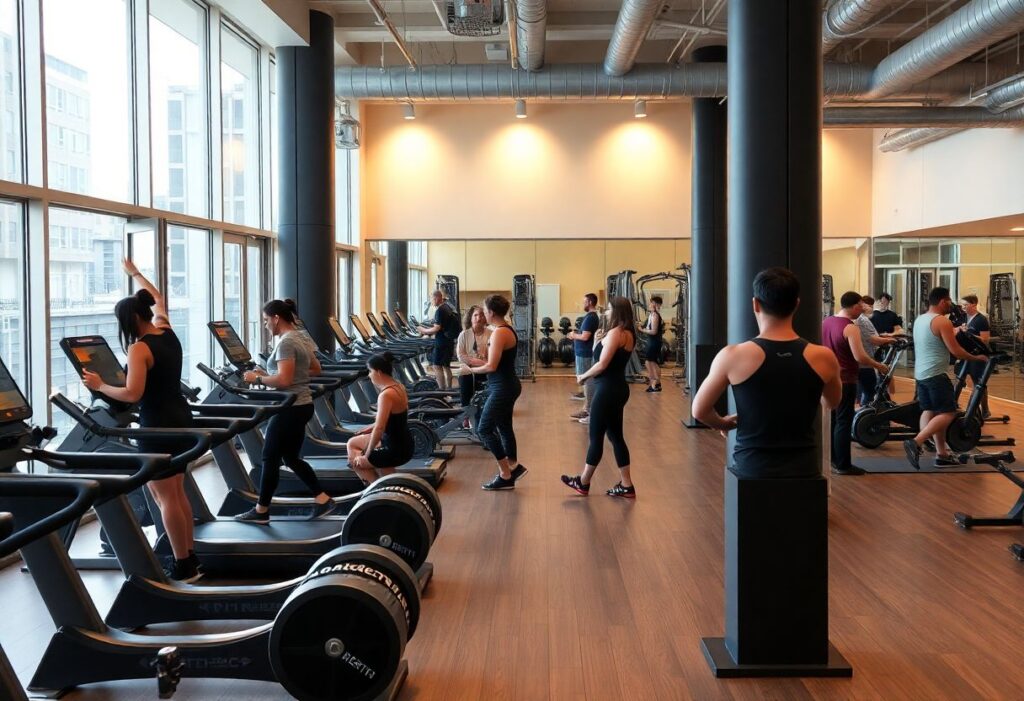 Modern open-space gym with community atmosphere