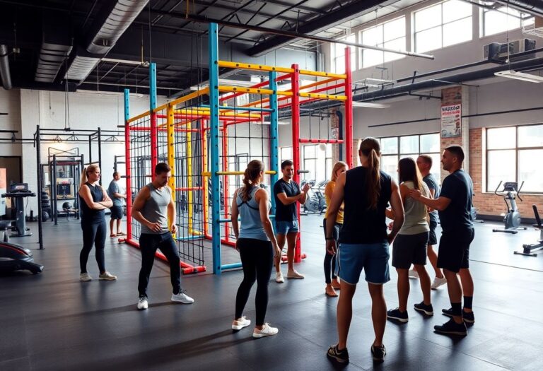 Ninja training area at a community gym in Tel Aviv