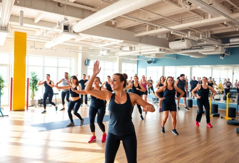 Modern HIIT class at community gym in Tel Aviv
