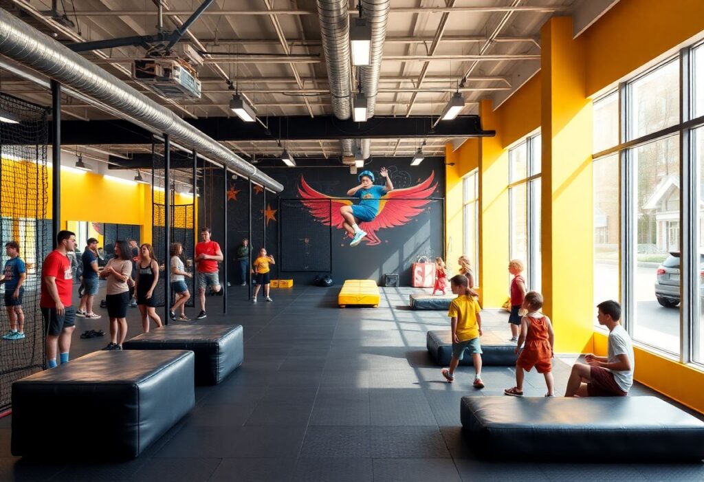 modern kids ninja gym in urban Tel Aviv